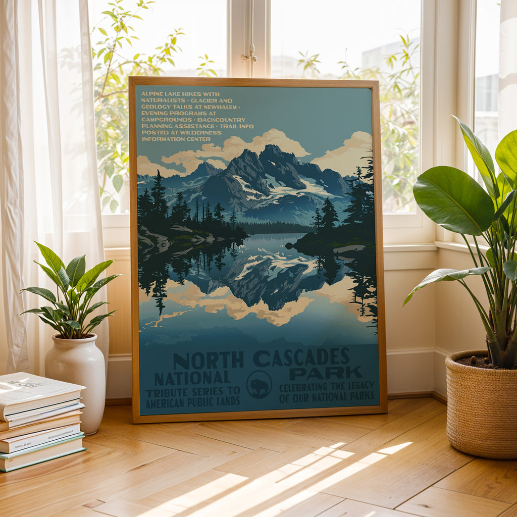 North Cascades National Park Vintage WPA Art