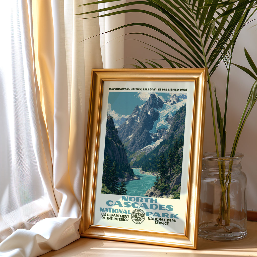 North Cascades National Park Vintage WPA Art