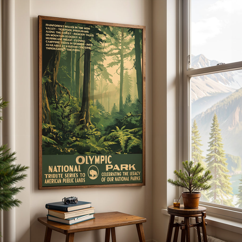 Olympic National Park Vintage WPA Art