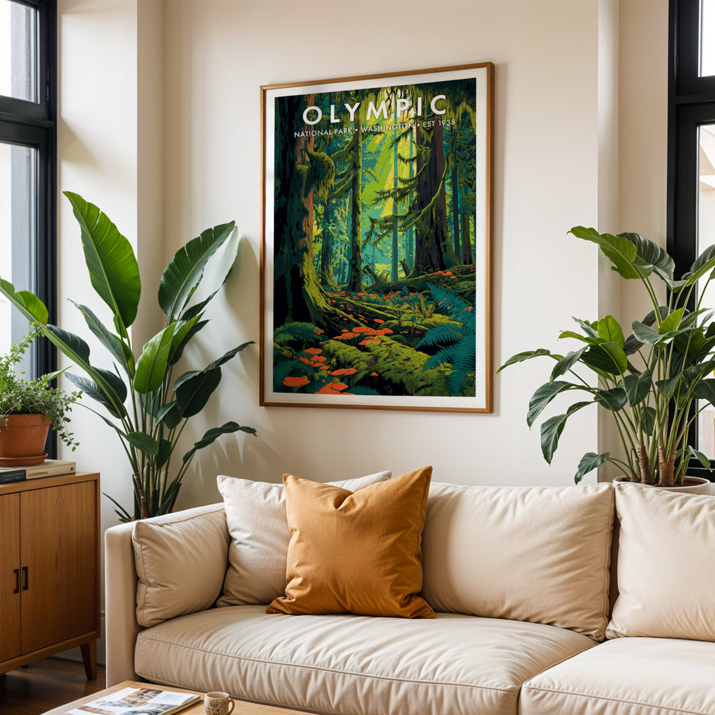 Retro Olympic National Park Print