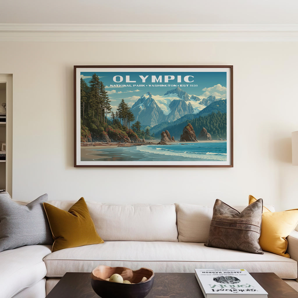 Olympic National Park Horizontal Vintage Art
