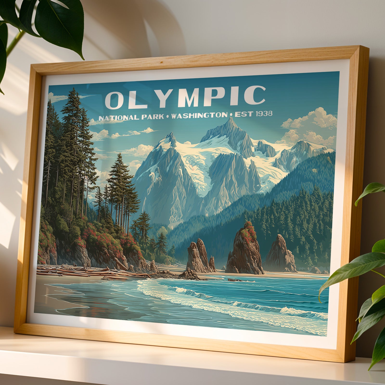 Olympic National Park Horizontal Vintage Art