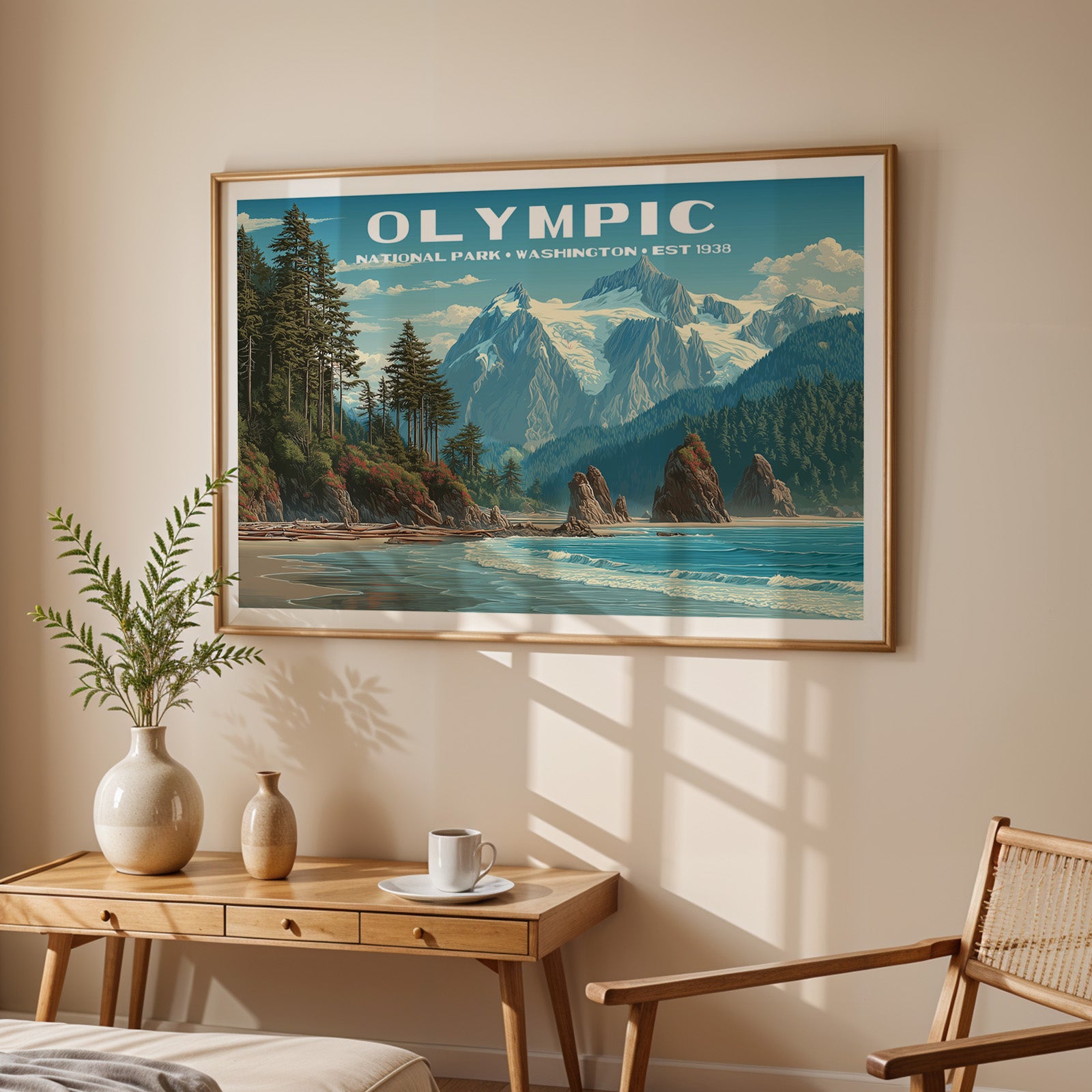 Olympic National Park Horizontal Vintage Art