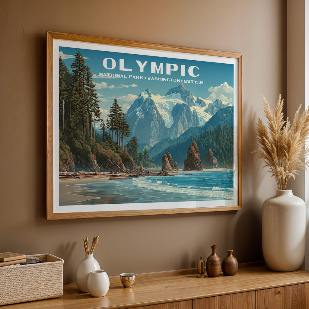 Olympic National Park Horizontal Vintage Art