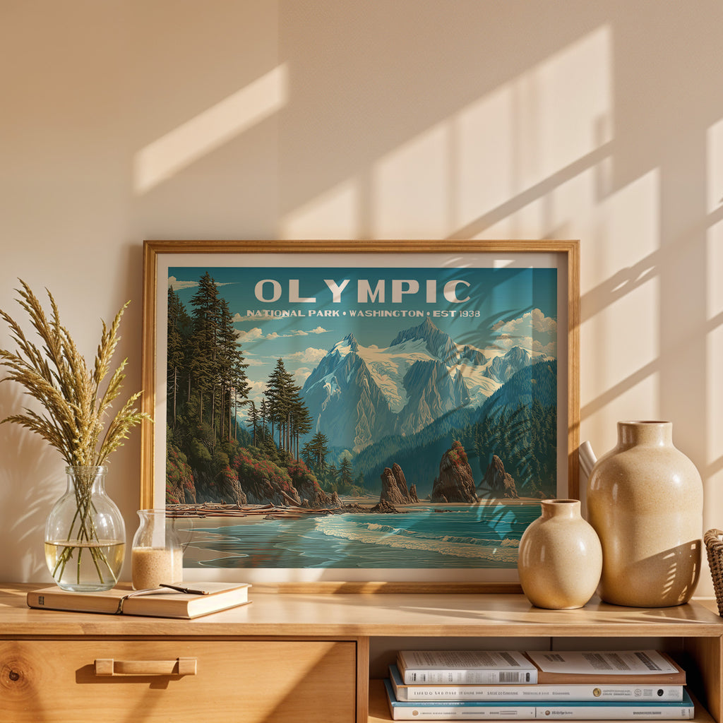 Olympic National Park Horizontal Vintage Art