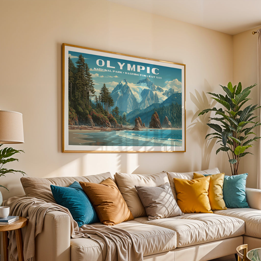Olympic National Park Horizontal Vintage Art