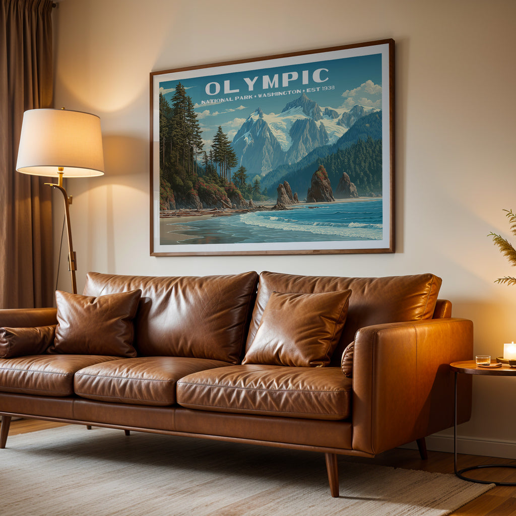 Olympic National Park Horizontal Vintage Art