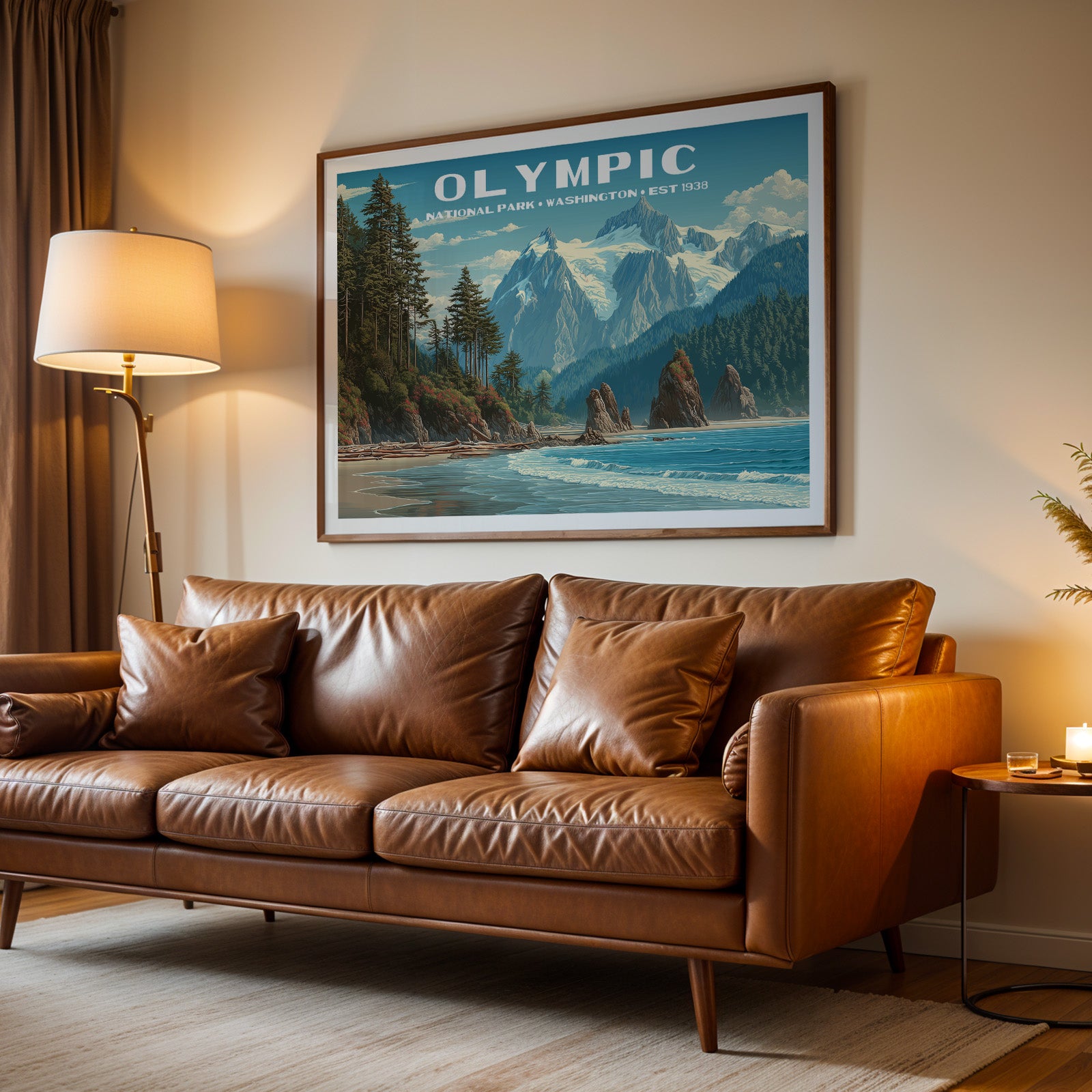 Olympic National Park Horizontal Vintage Art