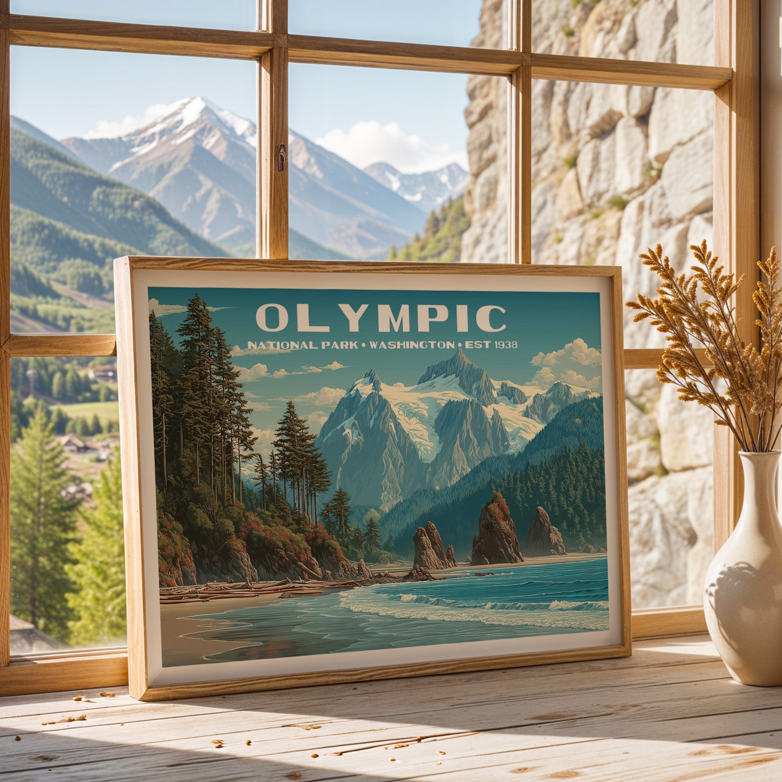 Olympic National Park Horizontal Vintage Art