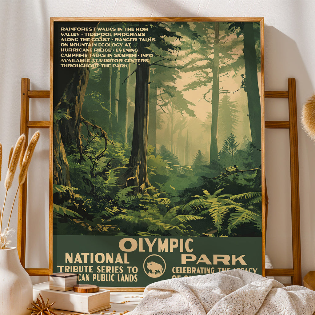 Olympic National Park Vintage WPA Art