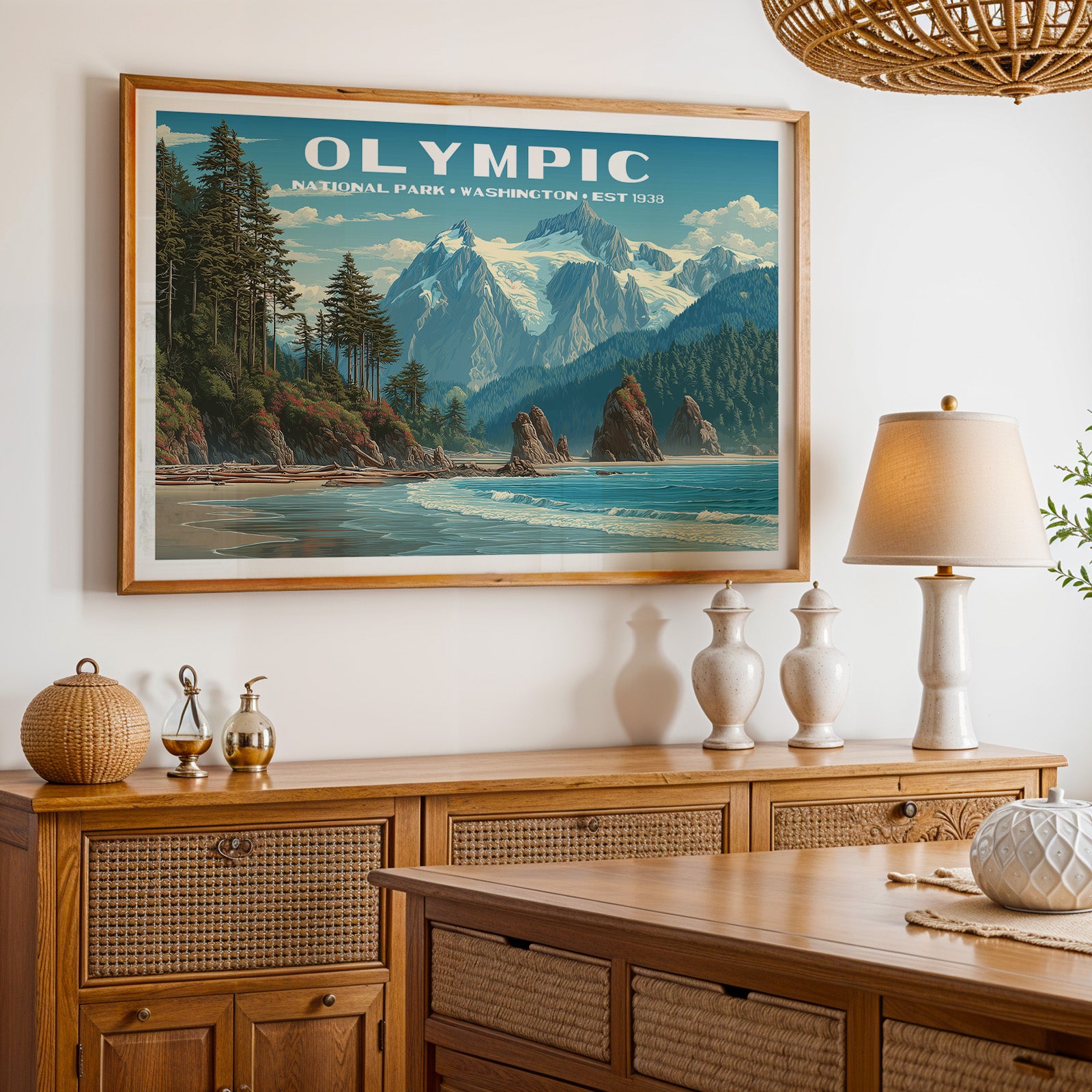 Olympic National Park Horizontal Vintage Art