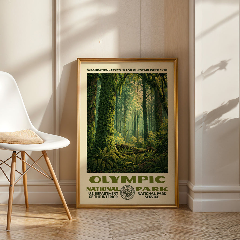 Olympic National Park Vintage WPA Art