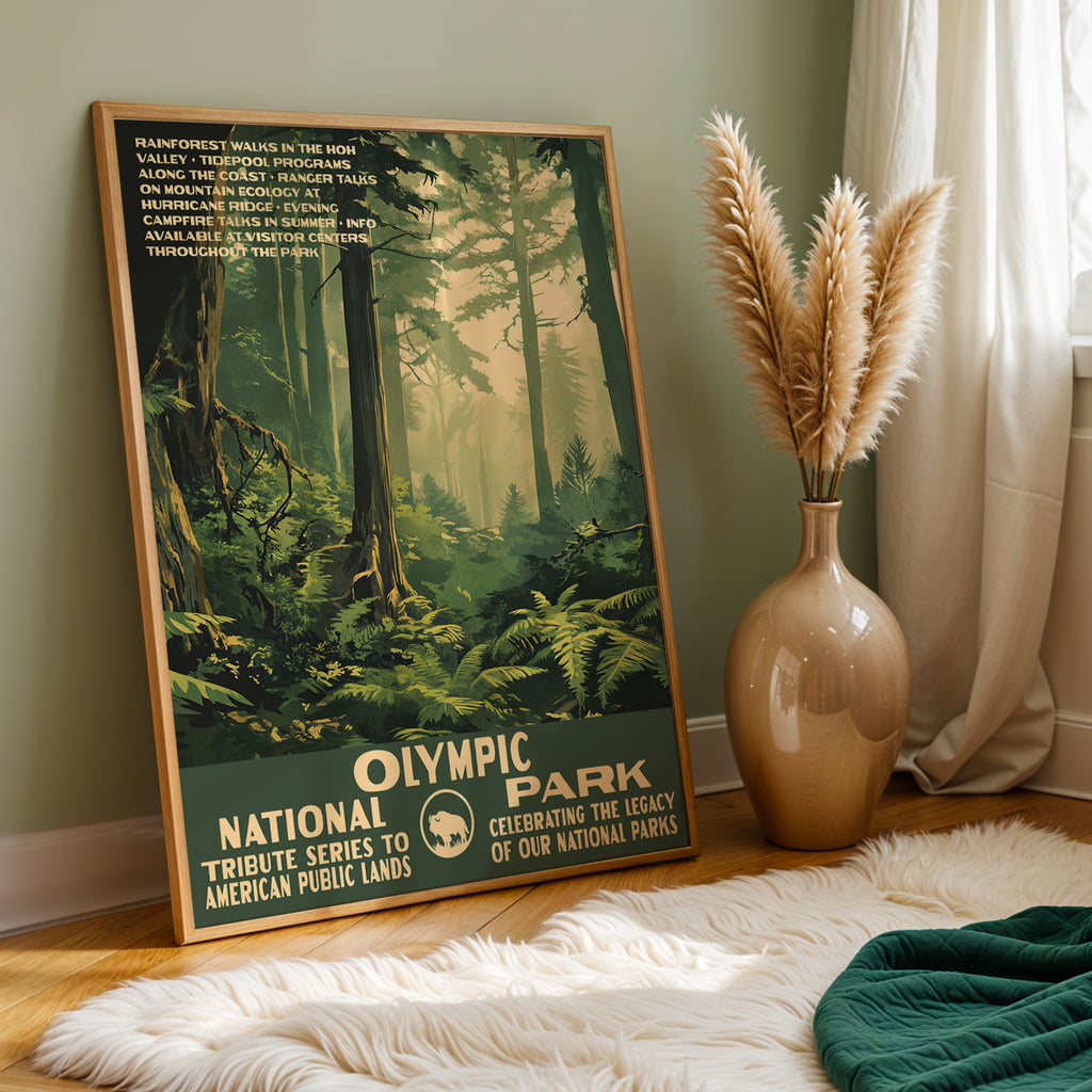 Olympic National Park Vintage WPA Art
