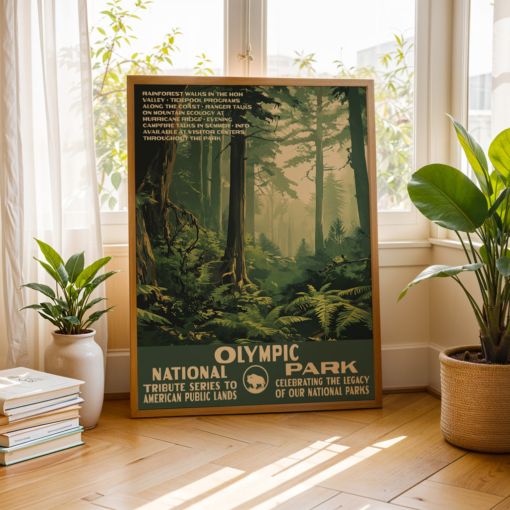 Olympic National Park Vintage WPA Art