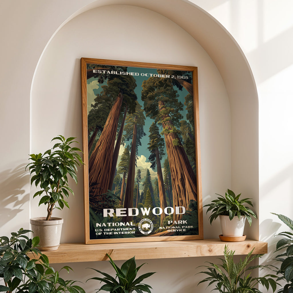 Redwood National Park Vintage WPA