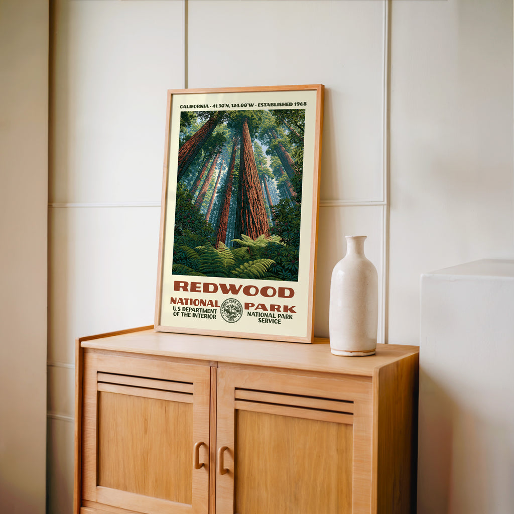 Redwood National Park Vintage WPA Art