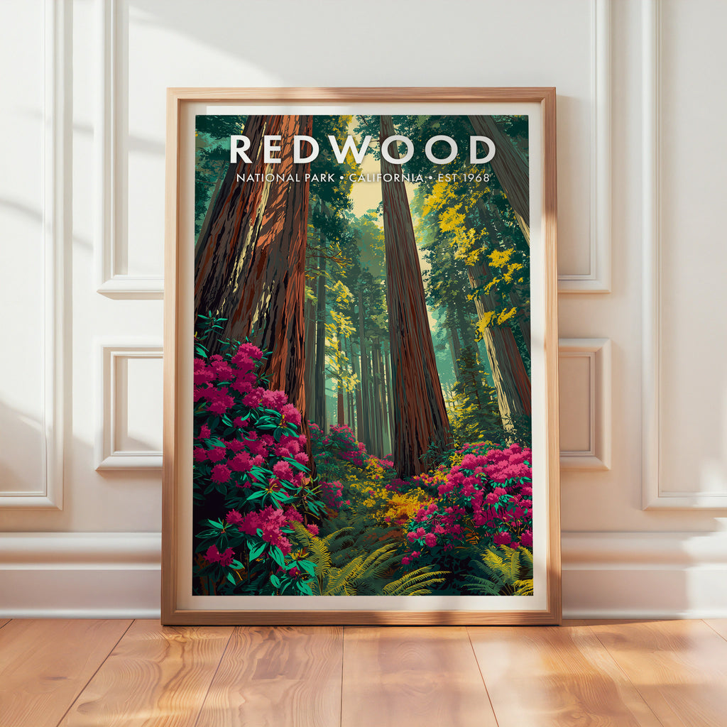 Retro Redwood National Park Print