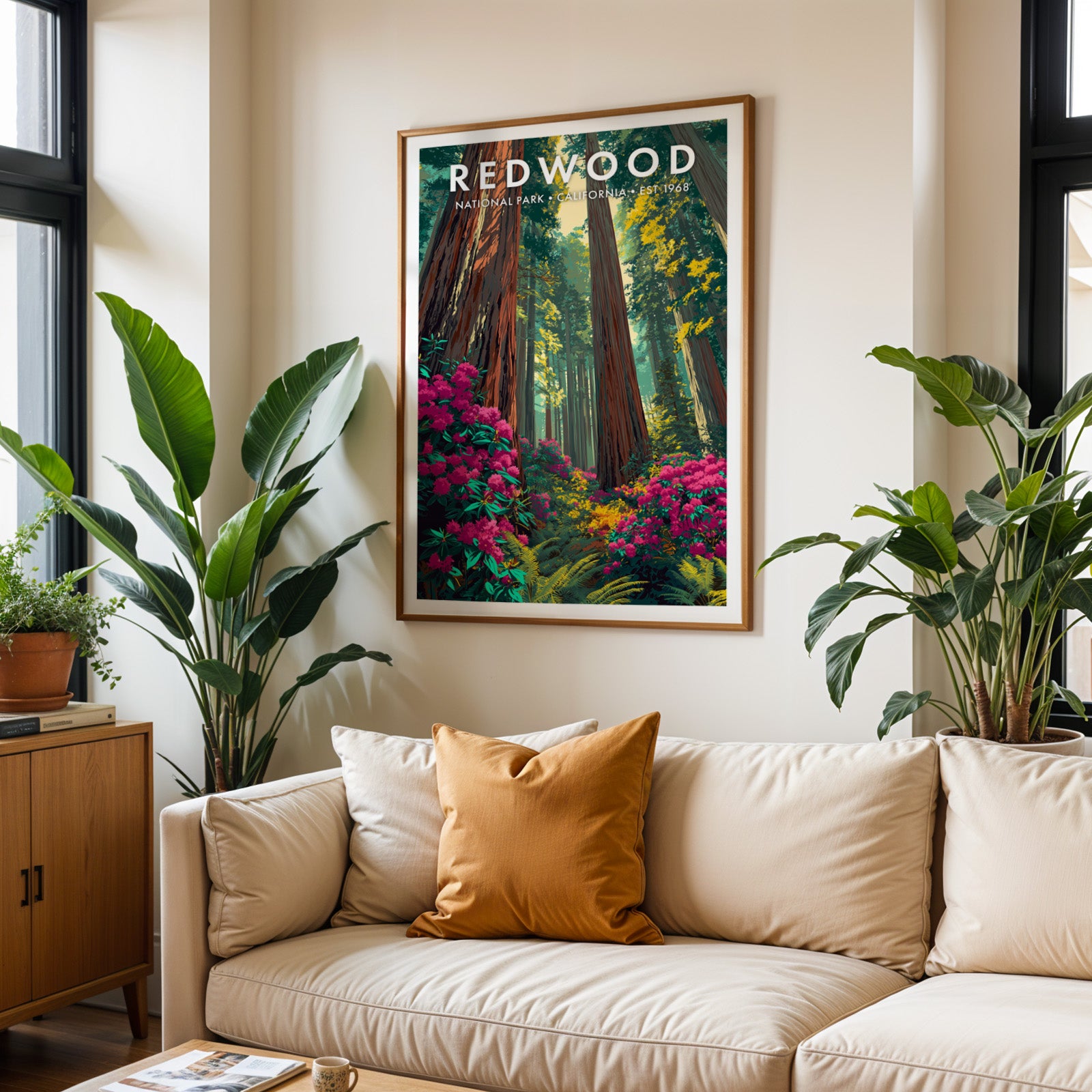 Retro Redwood National Park Print