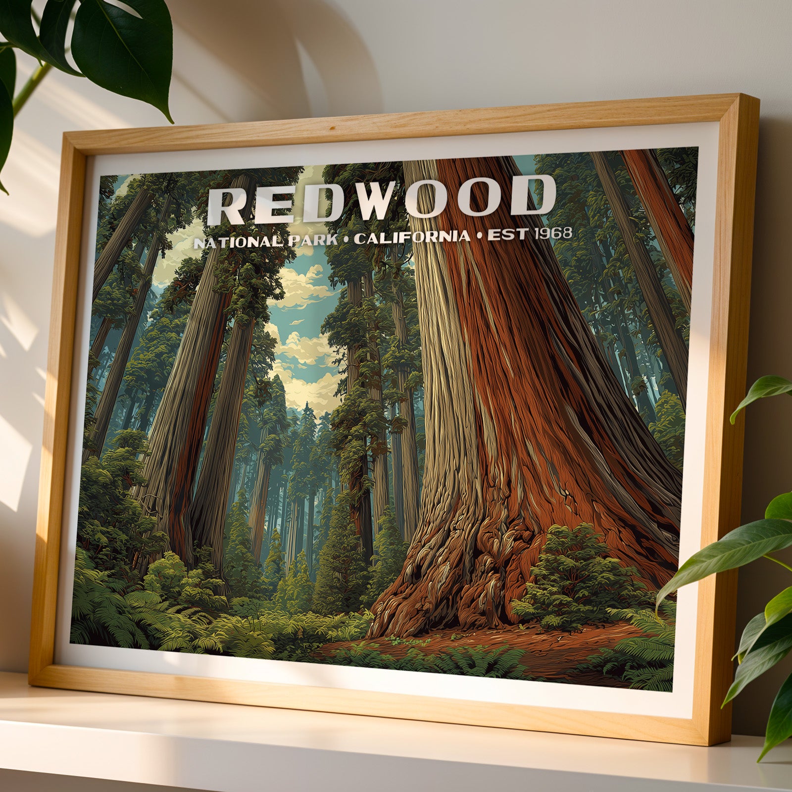 Redwood National Park Horizontal Vintage Art