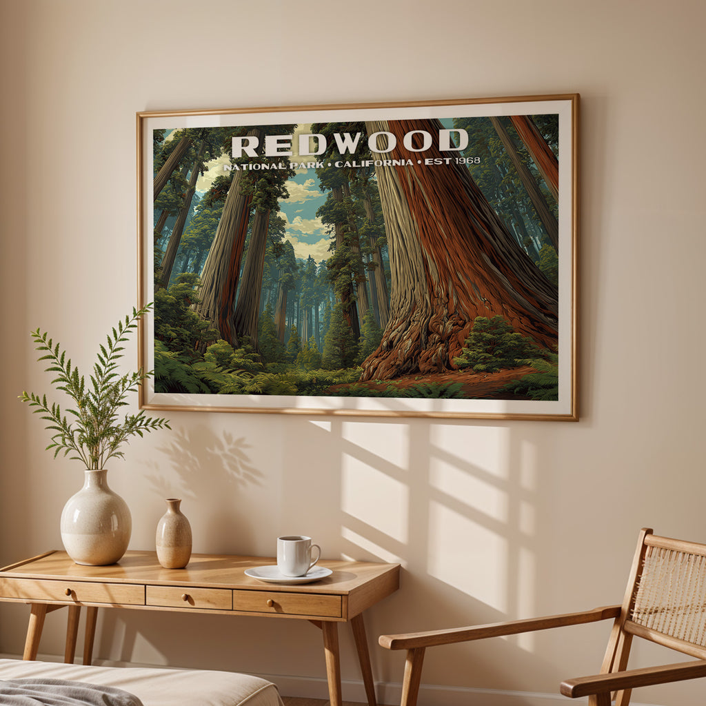 Redwood National Park Horizontal Vintage Art