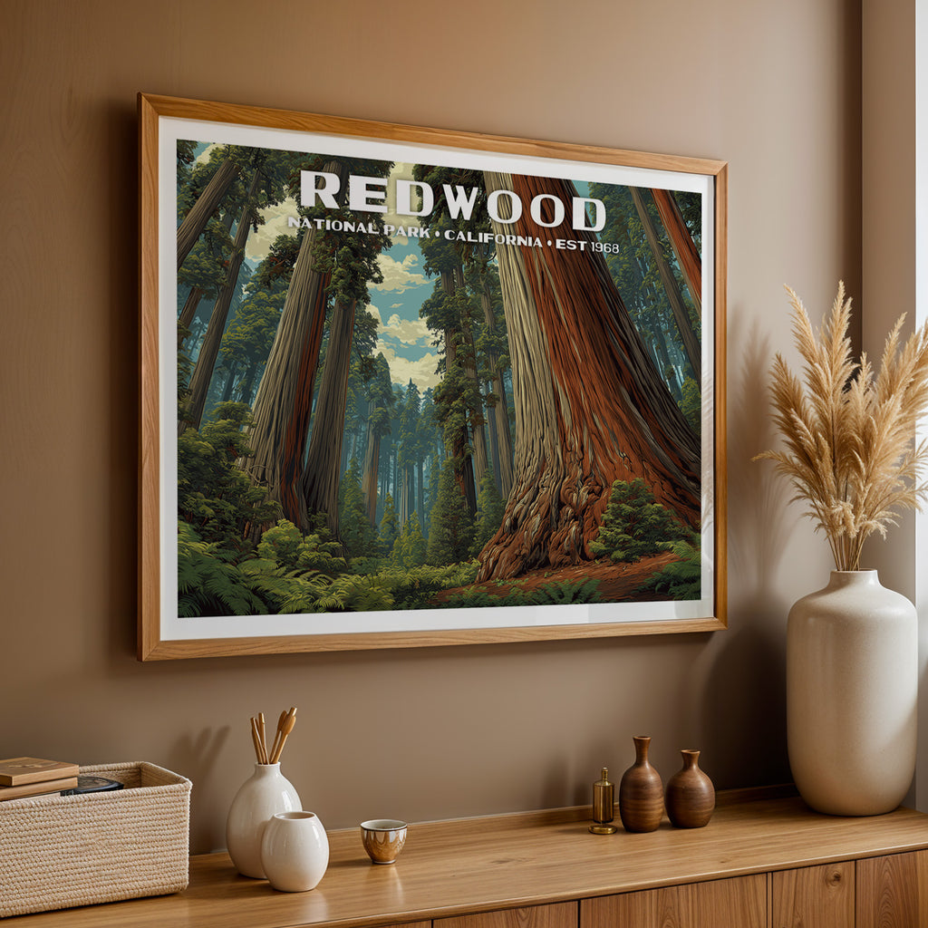 Redwood National Park Horizontal Vintage Art