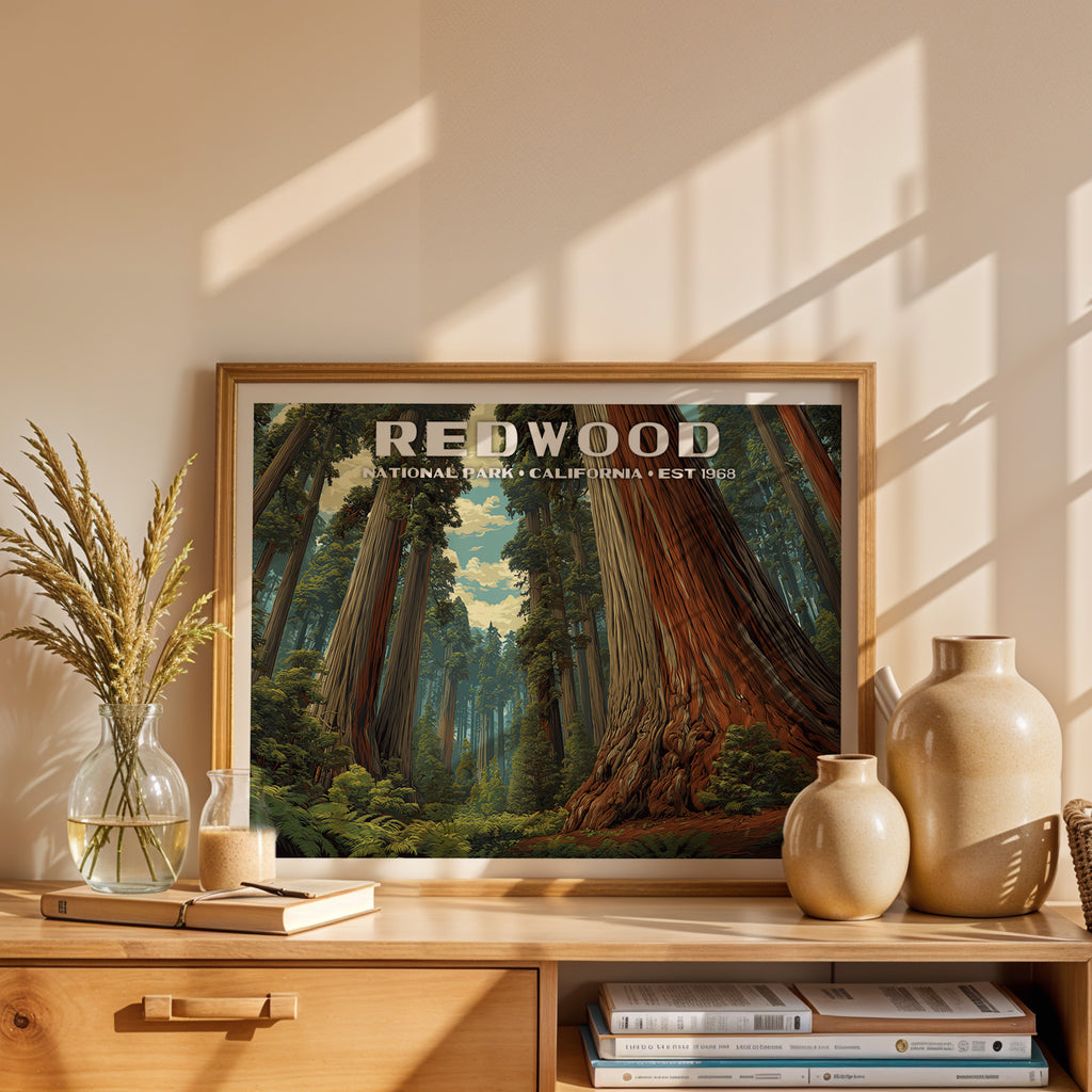 Redwood National Park Horizontal Vintage Art