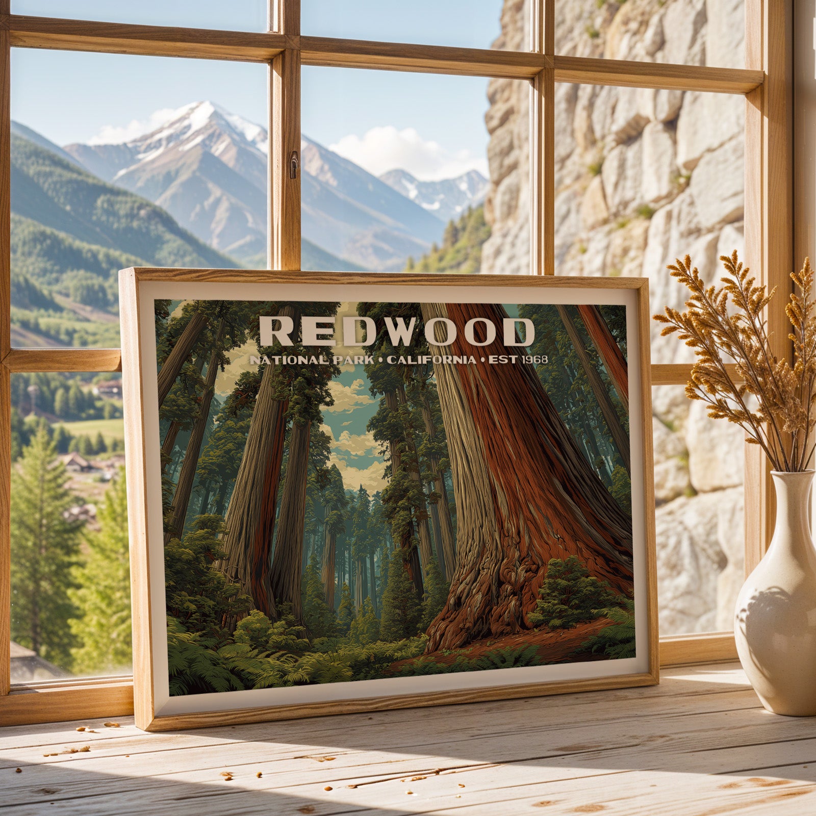 Redwood National Park Horizontal Vintage Art