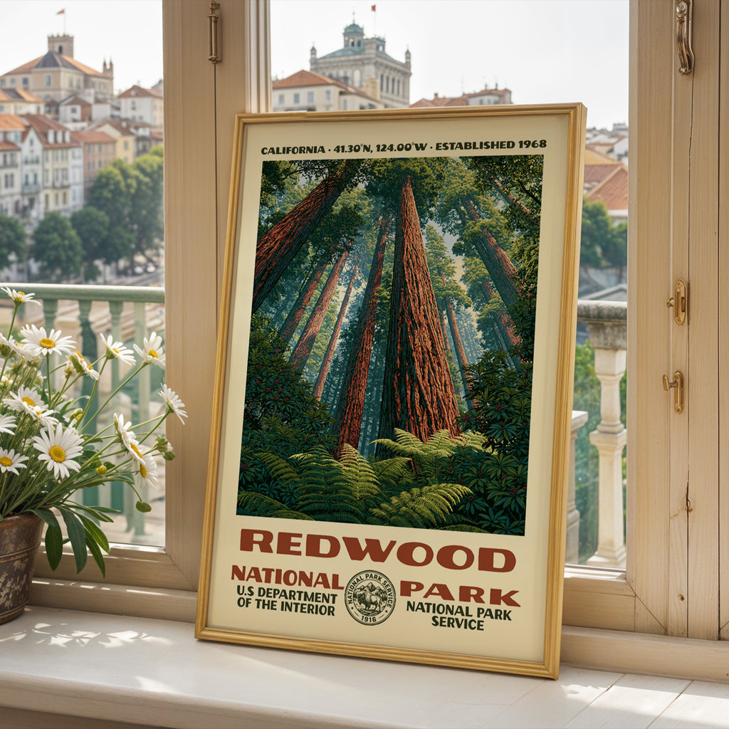 Redwood National Park Vintage WPA Art