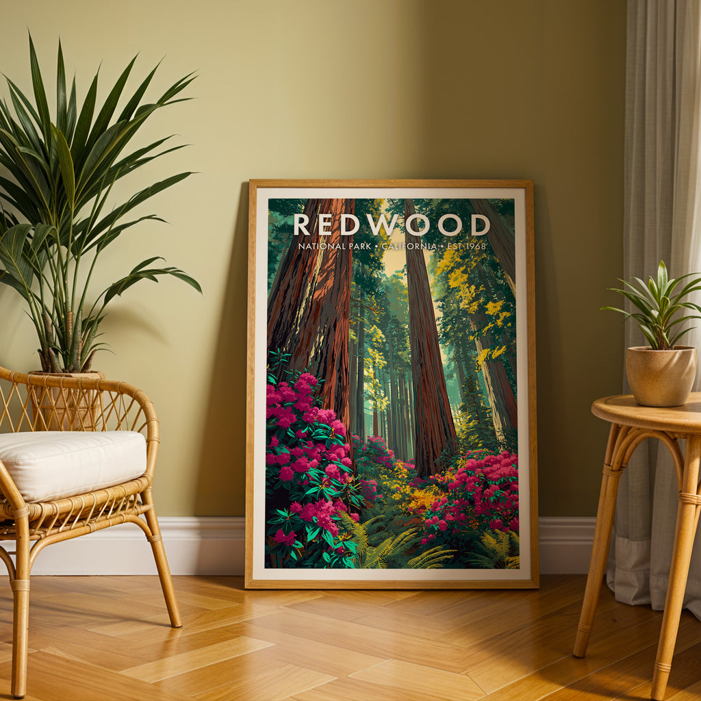 Retro Redwood National Park Print