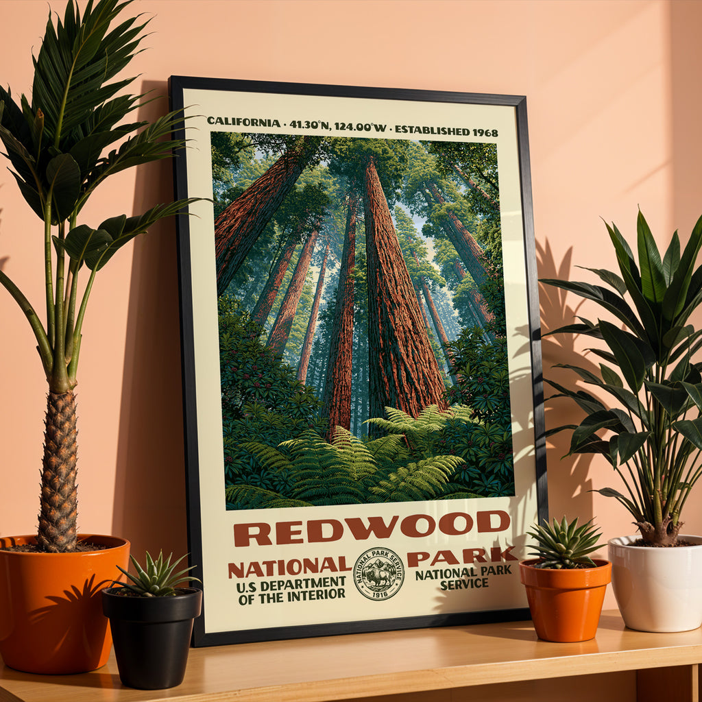 Redwood National Park Vintage WPA Art