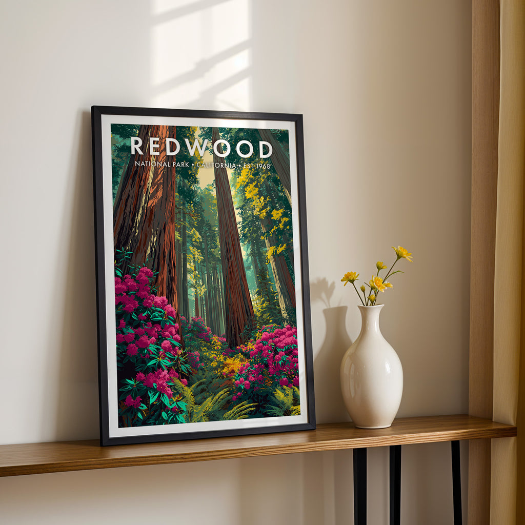 Retro Redwood National Park Print