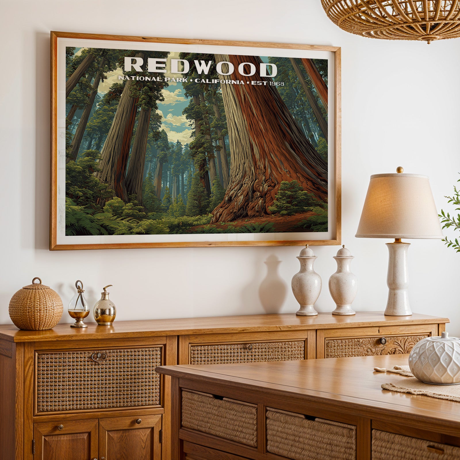 Redwood National Park Horizontal Vintage Art
