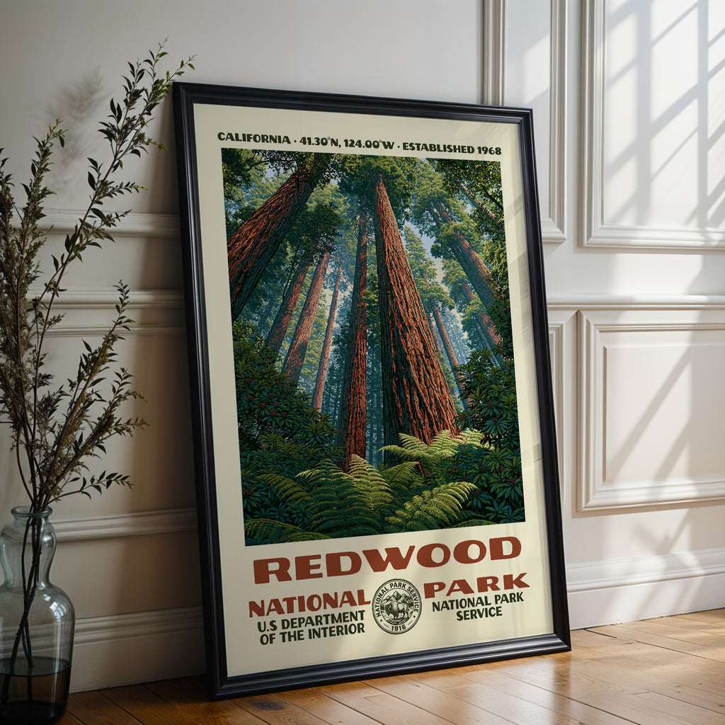 Redwood National Park Vintage WPA Art
