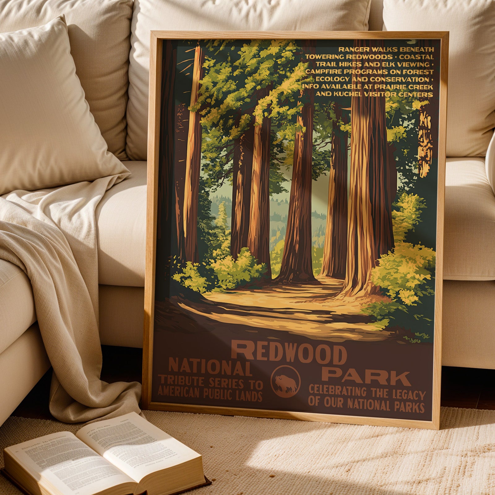 Redwood National Park Vintage WPA Art