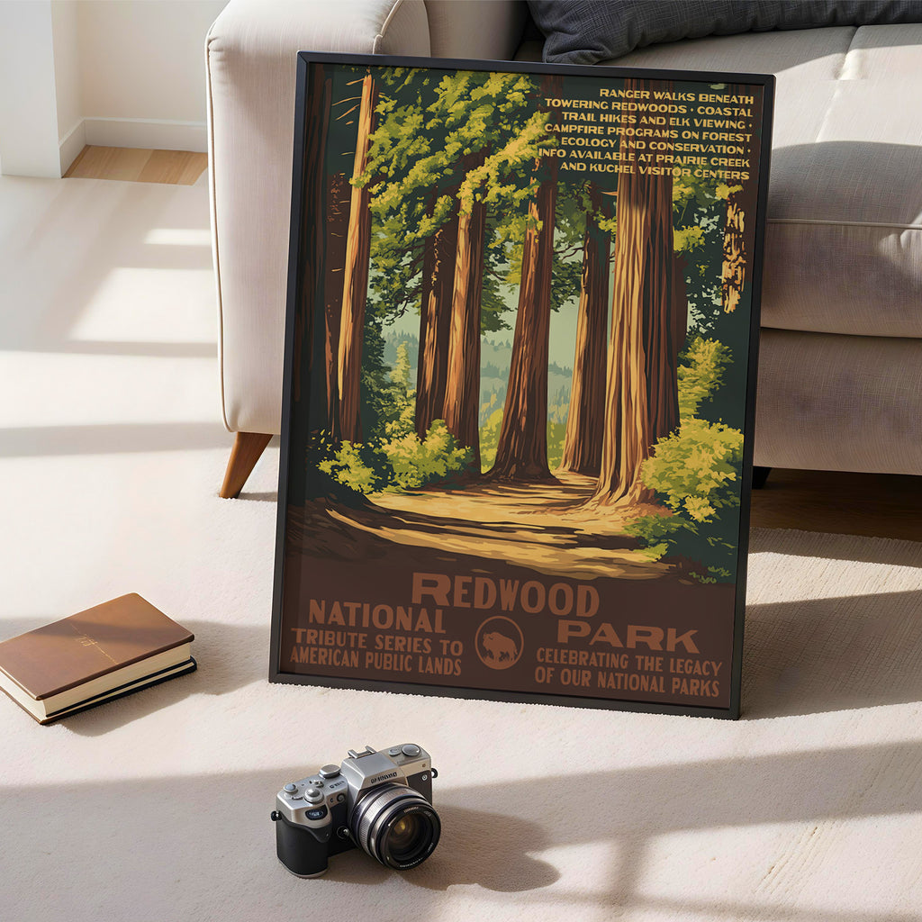 Redwood National Park Vintage WPA Art