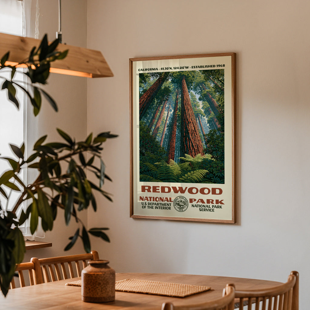 Redwood National Park Vintage WPA Art