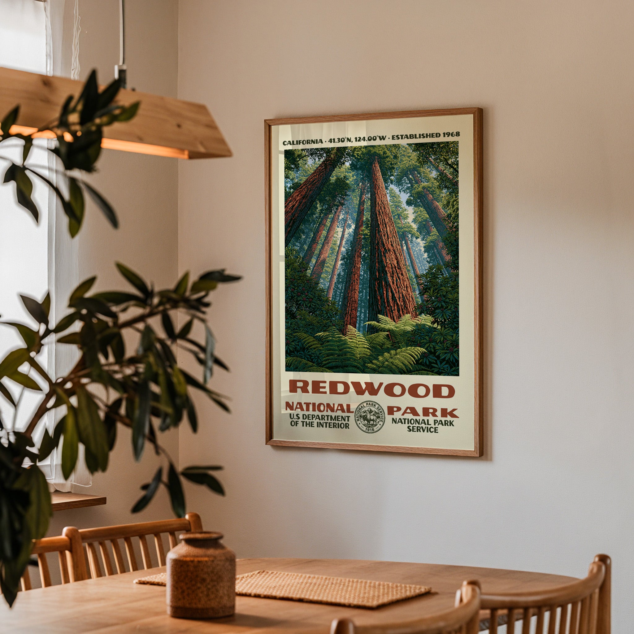 Redwood National Park Vintage WPA Art