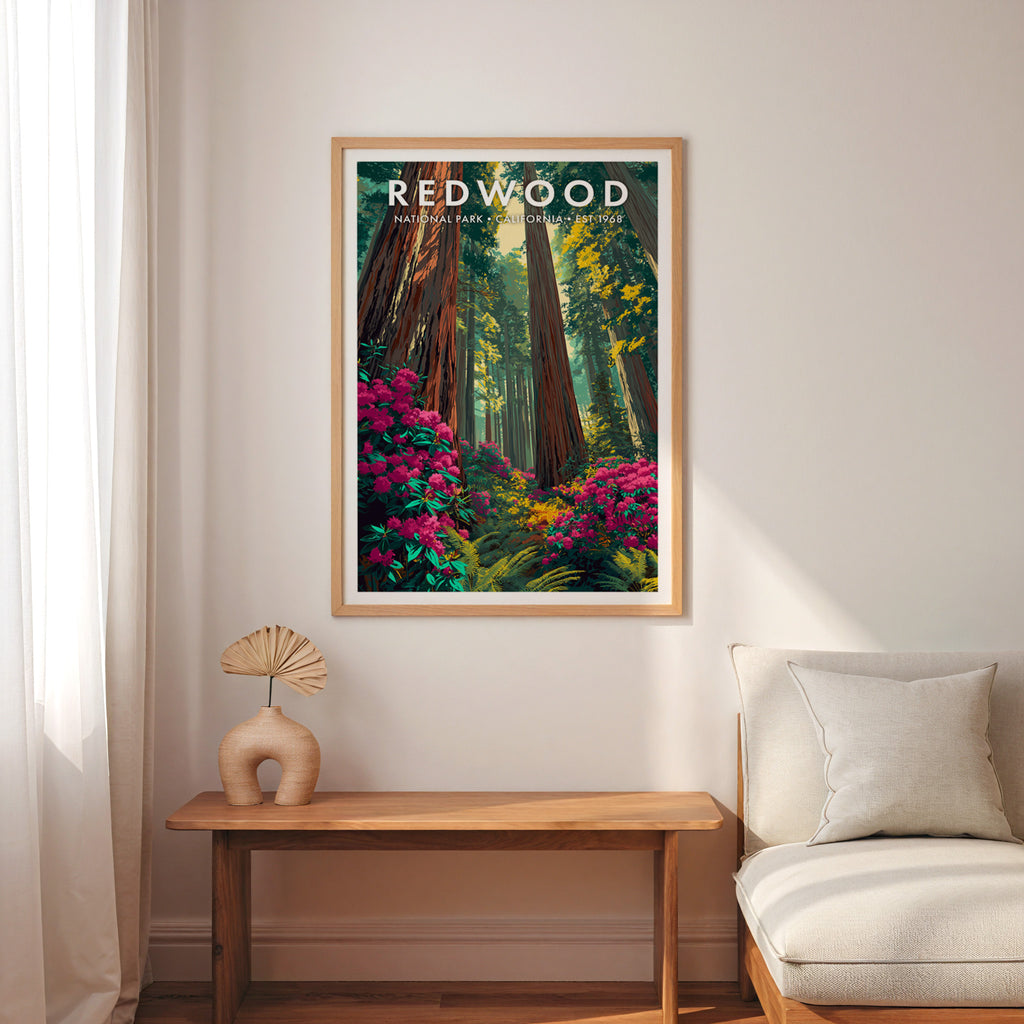 Retro Redwood National Park Print