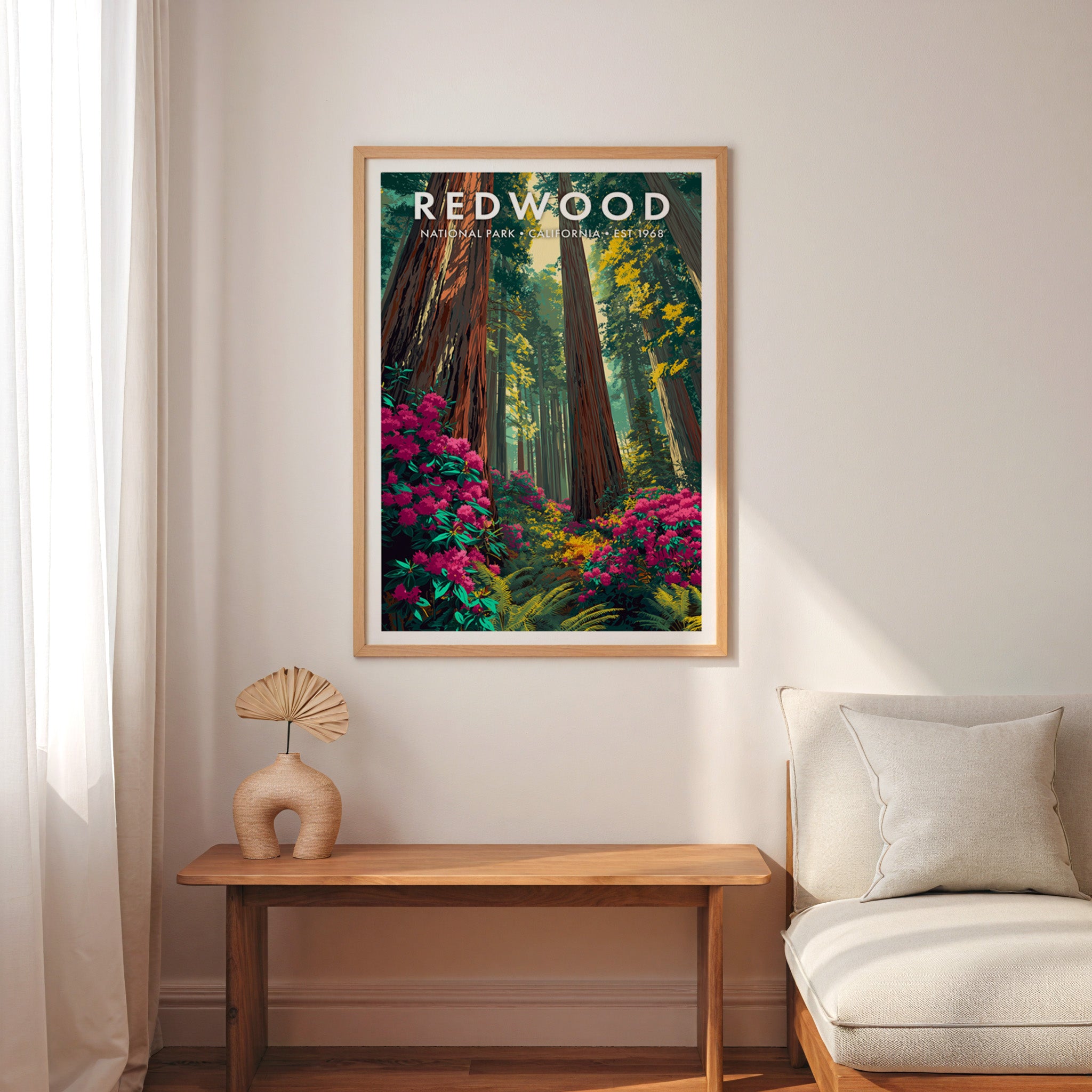 Retro Redwood National Park Print