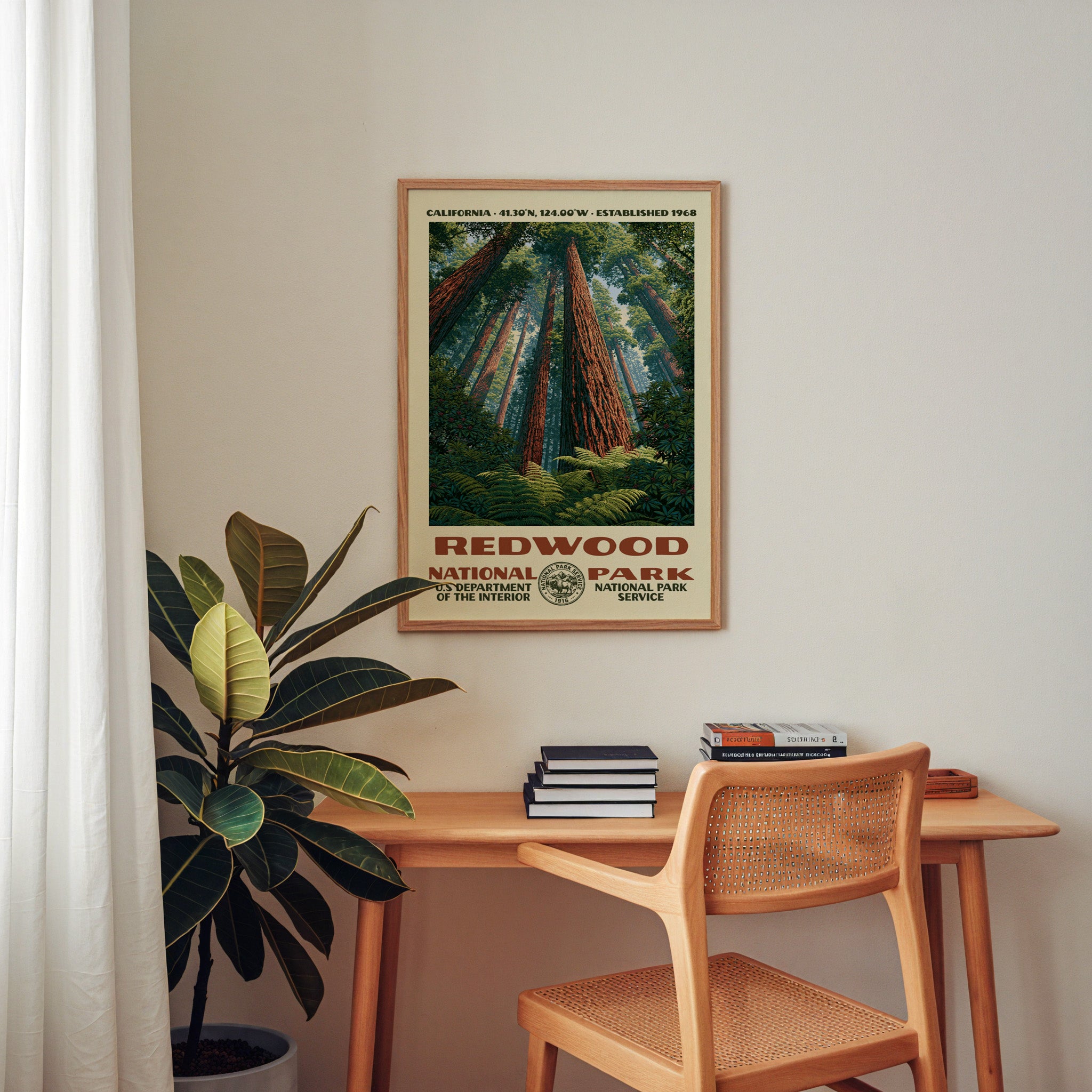 Redwood National Park Vintage WPA Art