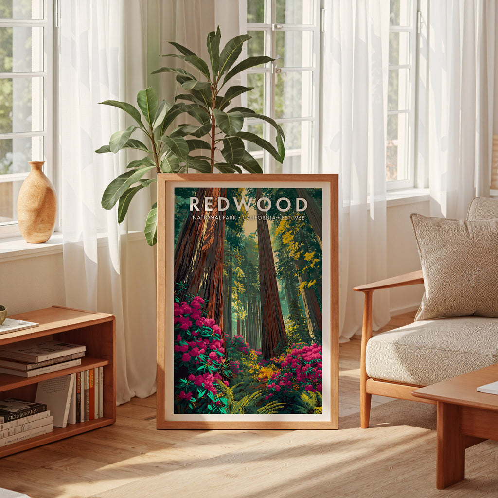 Retro Redwood National Park Print