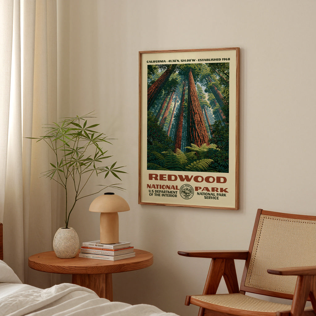 Redwood National Park Vintage WPA Art