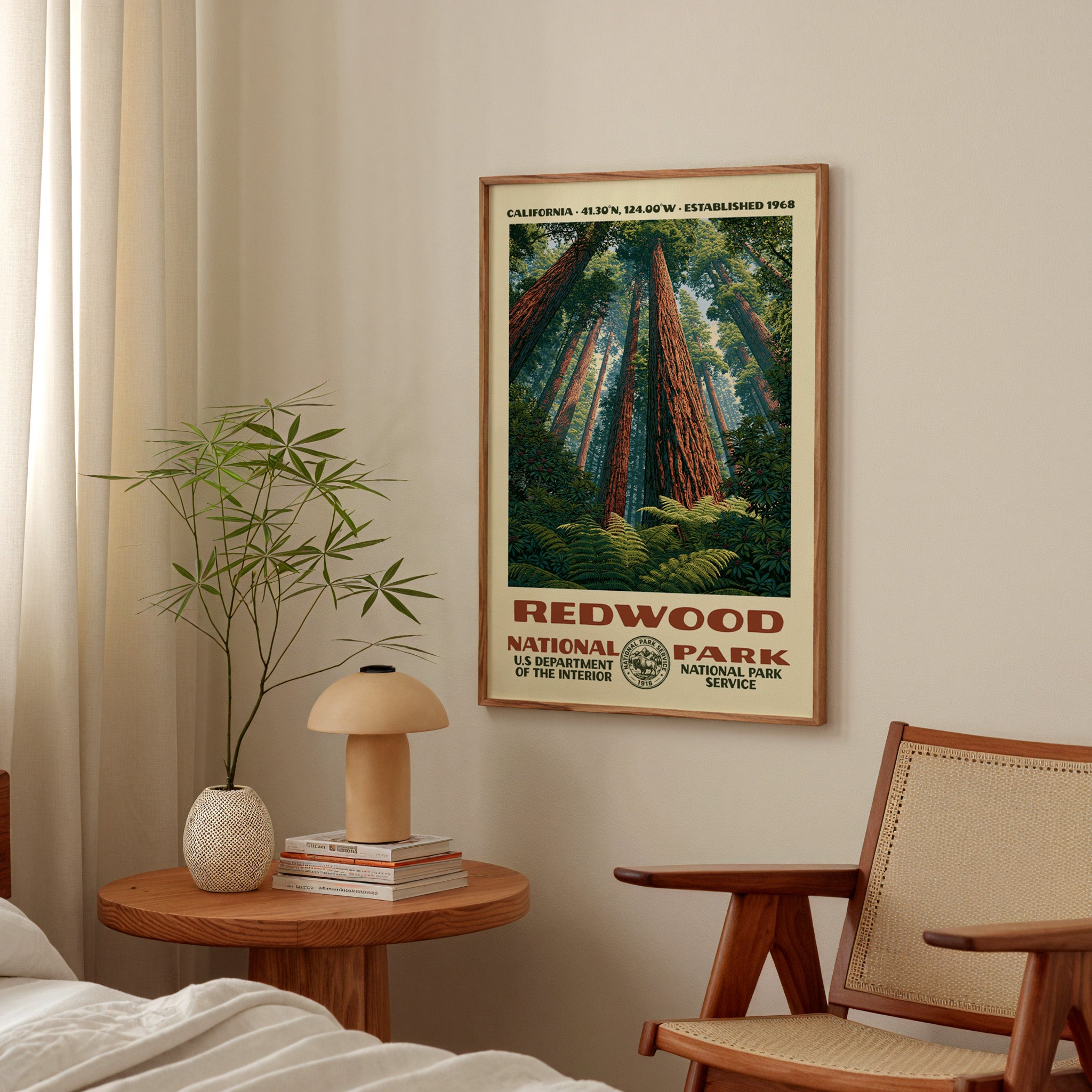 Redwood National Park Vintage WPA Art