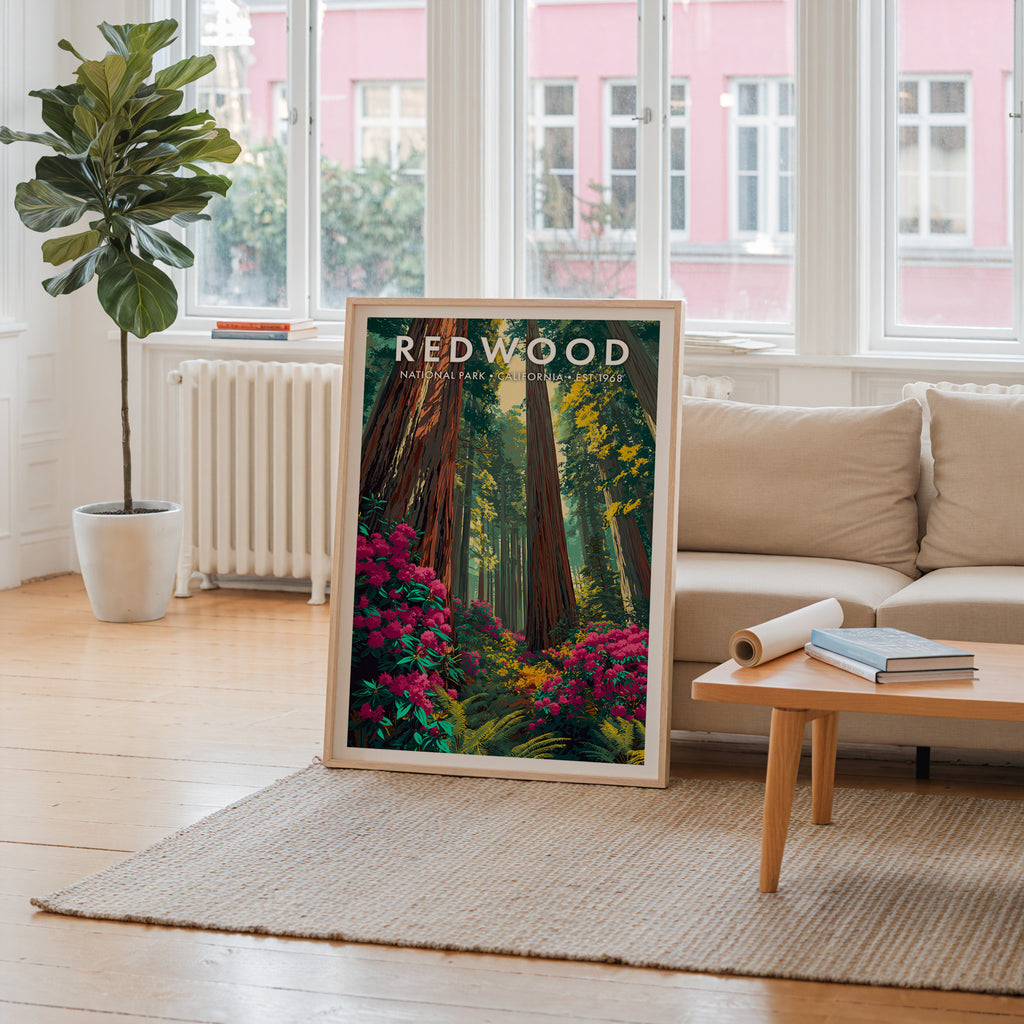 Retro Redwood National Park Print