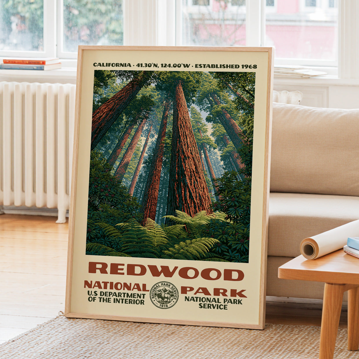Redwood National Park Vintage WPA Art