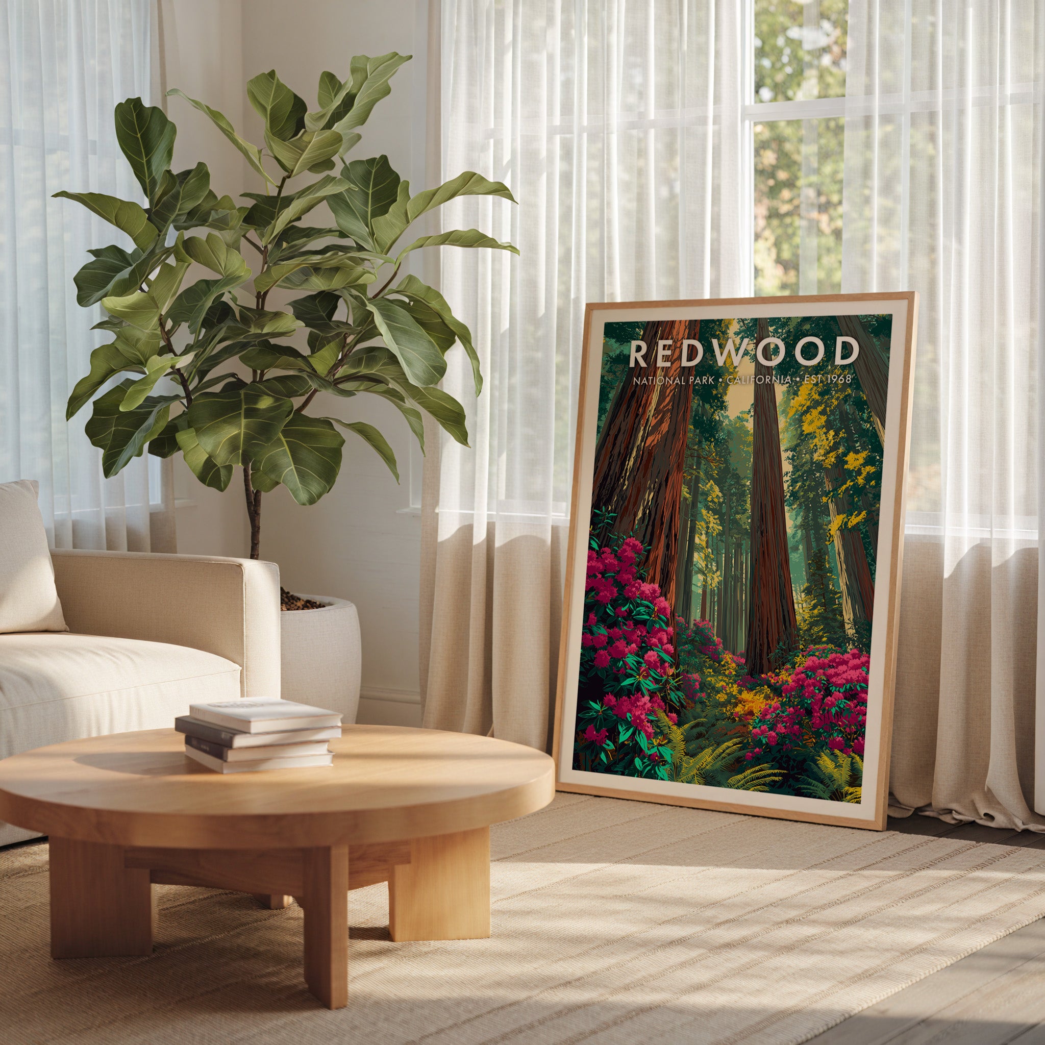 Retro Redwood National Park Print
