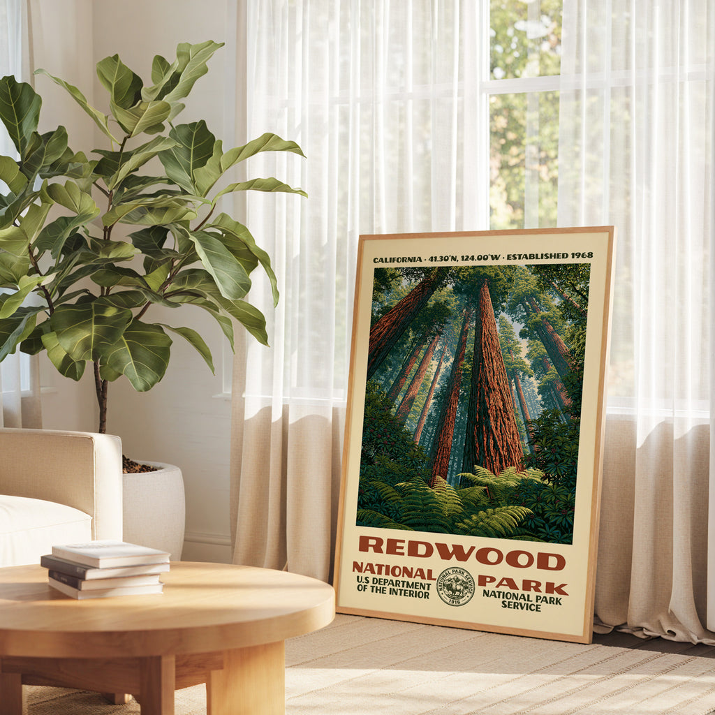 Redwood National Park Vintage WPA Art