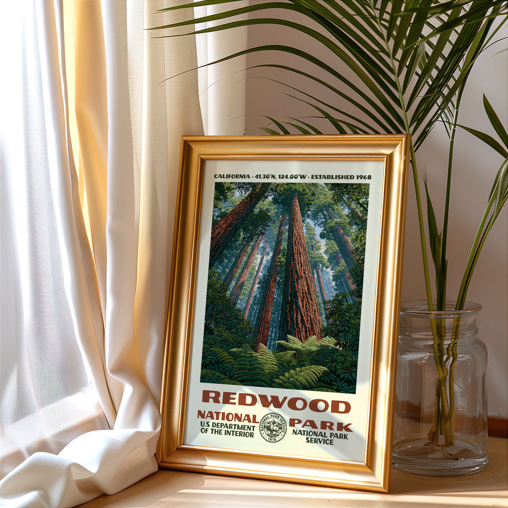 Redwood National Park Vintage WPA Art