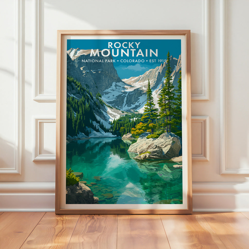 Retro Rocky Mountain National Park Print