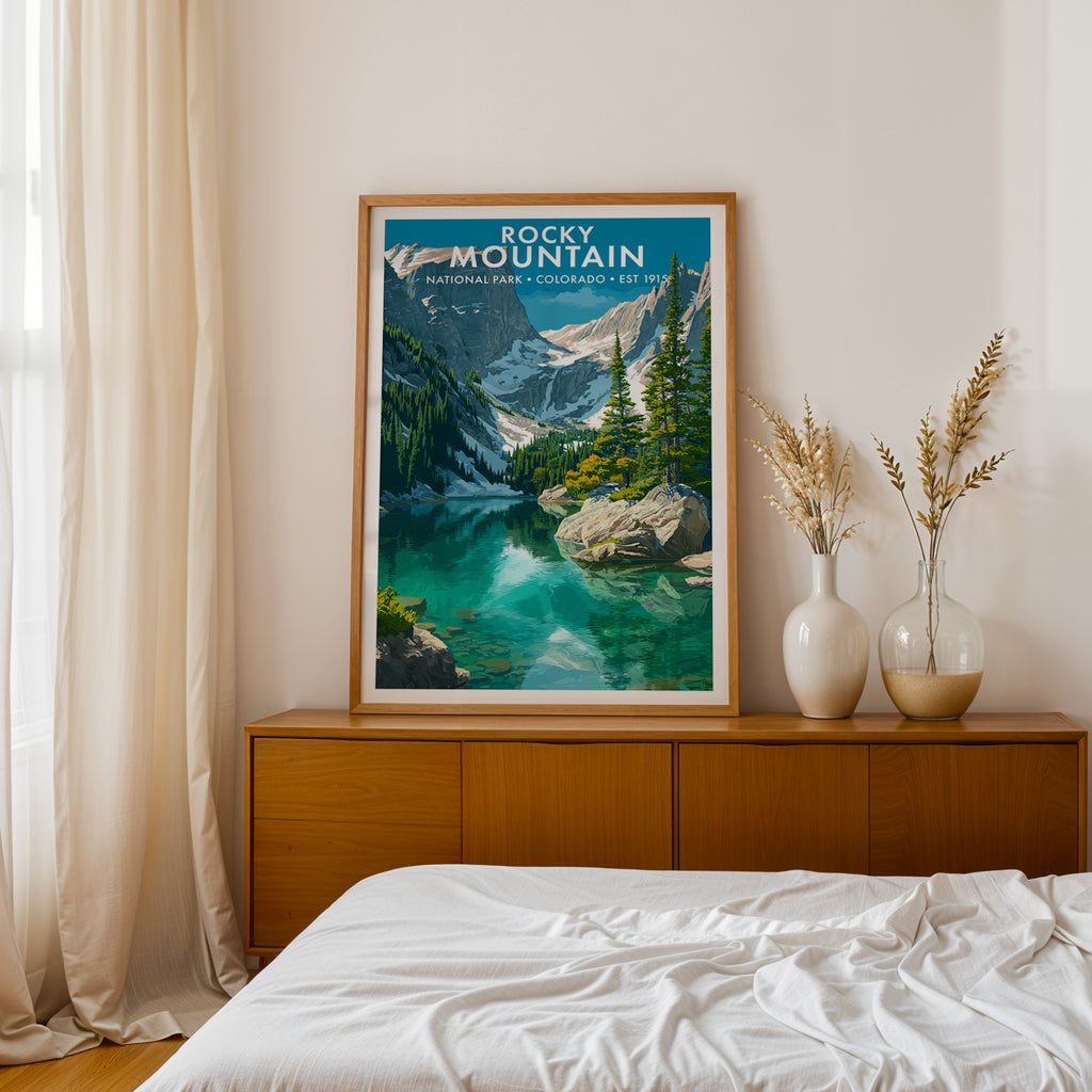 Retro Rocky Mountain National Park Print
